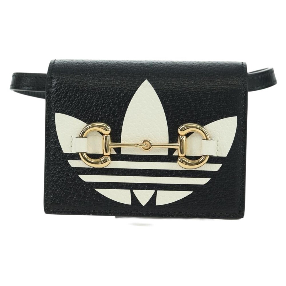 Gucci x adidas Horsebit Flap Card Case on Strap Leather